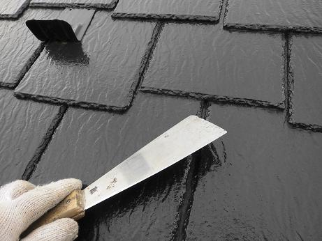 後付け雪止めを軒先と3段目に取り付け完了した状態