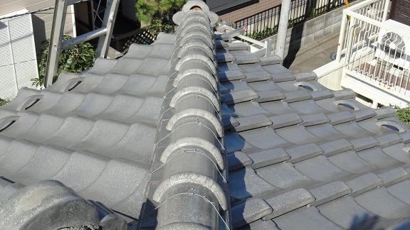 瓦撤去・防水紙敷き込み後の野地板状態確認