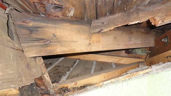 隅木および軒天下地の欠損・腐食状況